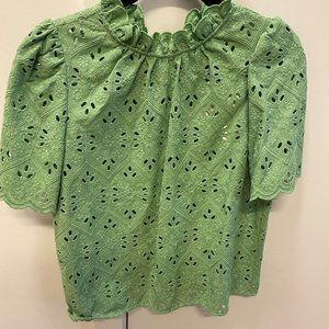 New Sezane Louisah Blouse Vert printemps Green  US 4 FR Size 36